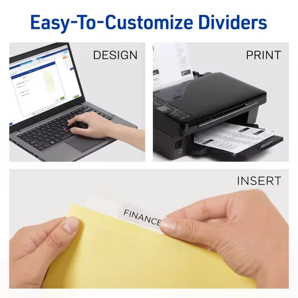 Avery&reg; Big Tab&trade; Insertable Dividers, 5-Tab Sets, Buff Paper, Clear Tabs, 24 Sets (11113)