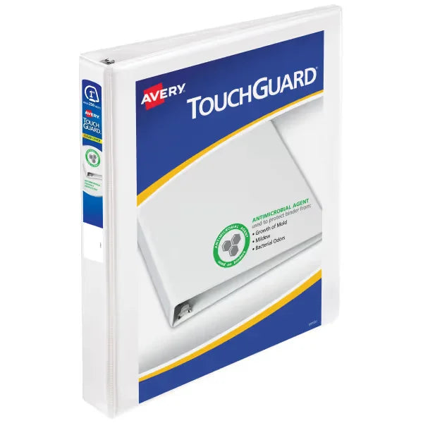 Avery&reg; TouchGuard&trade; Protection Heavy Duty View Binders, 1" Slant Rings, 1 White Binder (17193)