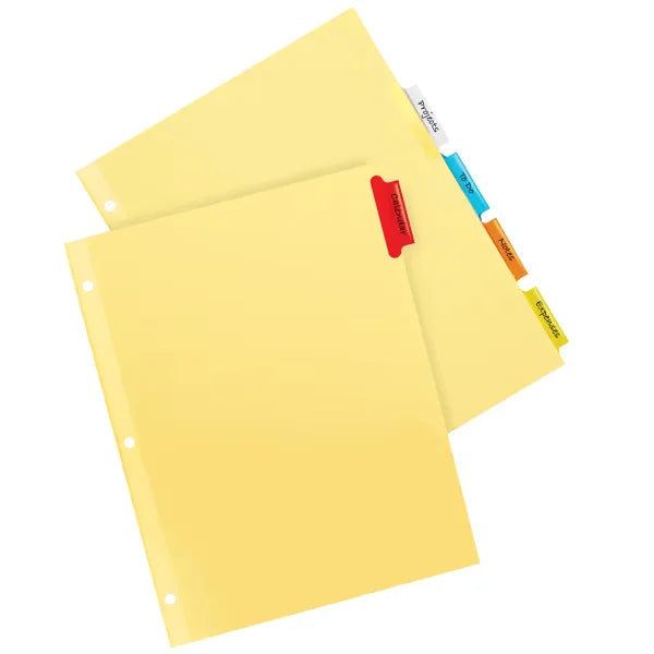 Avery&reg; Insertable Dividers, 5-Tab Set, Buff Paper, Multicolor Divider Tabs, 1 Set of Binder Dividers (81000)
