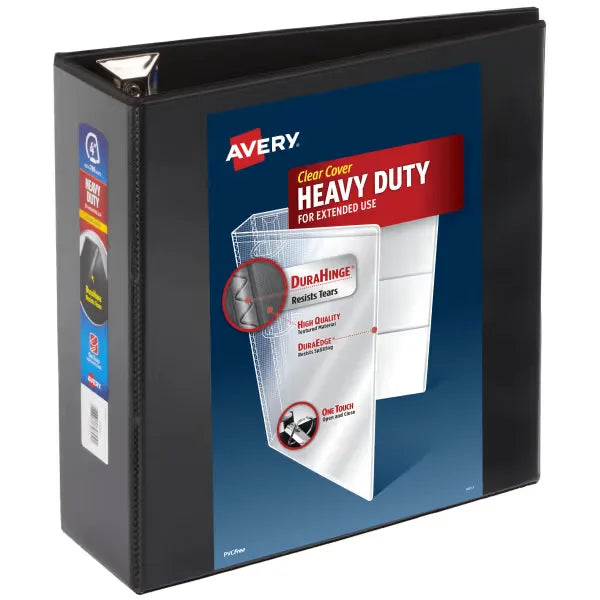 Avery&reg; Heavy-Duty View Binder, 4" One Touch EZD&reg; Rings, 780-Sheet Capacity, 4-1/2" Spine, Black (79604)