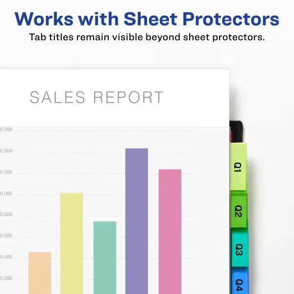 Avery&reg; Big Tab&trade; Dividers, 8-Tab, Two-Pocket Plastic Binder Dividers, Multicolor, Works With Sheet Protectors (11907)
