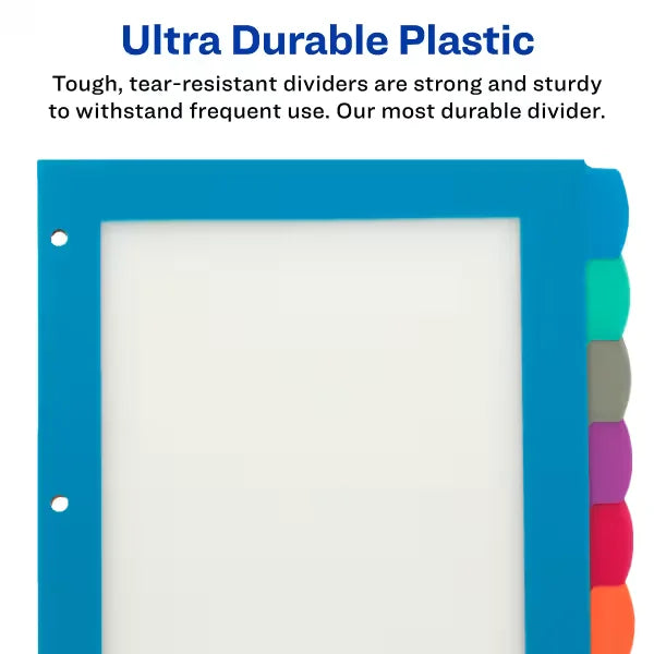 Avery&reg; Ultralast&trade; Big Tab&trade; Plastic Dividers, 8-Tab Set, Multicolor (24901)