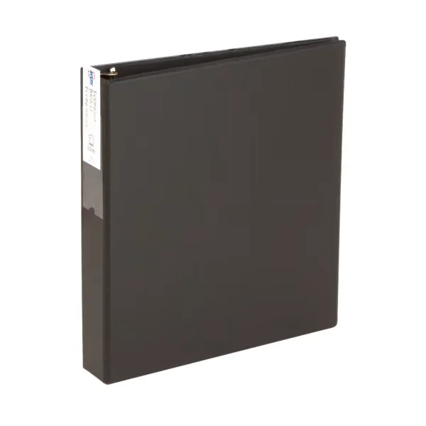 Avery&reg; Standard Binder with Label Holder, 1-1/2" Round Rings, 275-Sheet Capacity, 2.1-Inch Spine, Black Binder (04401)