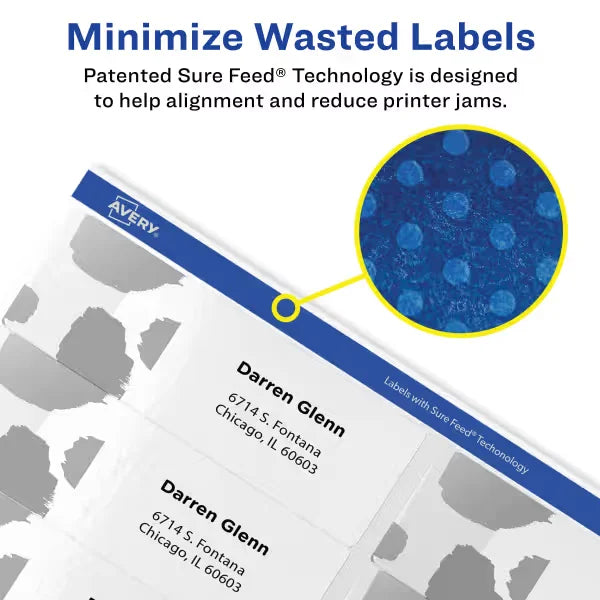 Avery&reg; Easy Peel Printable Address Labels with Sure Feed&reg;, 1-1/3" x 4", White, 1,400 Blank Mailing Labels for Laser Printers (5162)