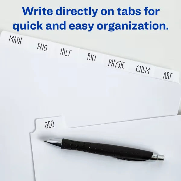 Avery&reg; Plain Tab Write & Erase Dividers, 8-Tab, 24 Sets (11507)