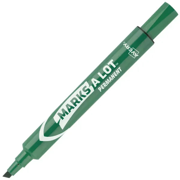 Avery&reg; Marks A Lot&reg; Permanent Markers, Large Desk-Style Size, Chisel Tip, 1 Green Marker (08885)
