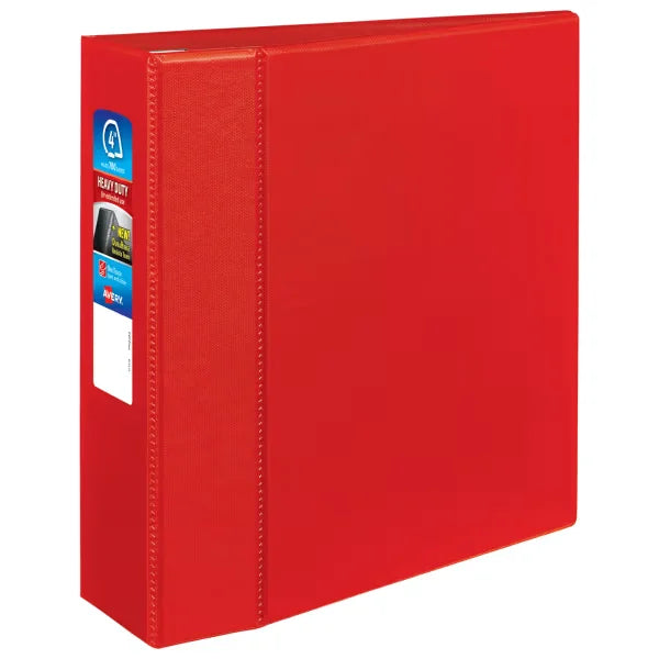 Avery&reg; Heavy-Duty 3 Ring Binder, 4" One Touch EZD&reg; Rings, 4.5" Spine, 1 Red Binder (79584)