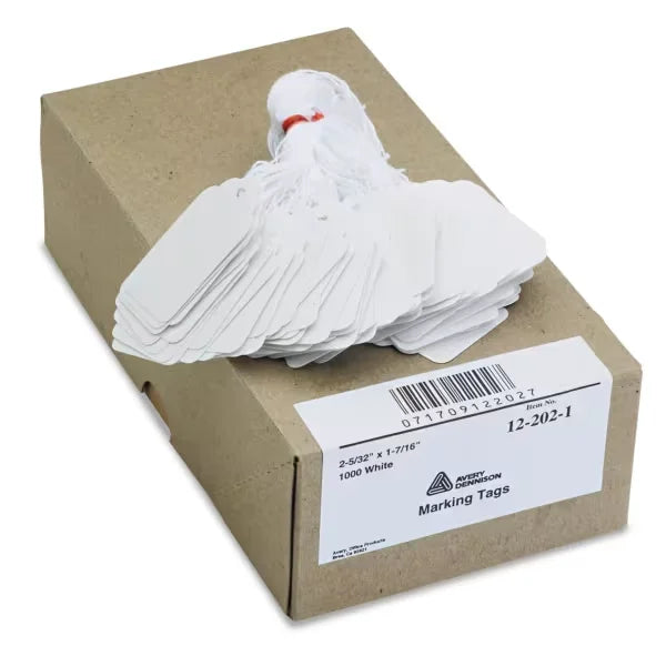 Avery&reg;  Marking Tags, Strung, 2-5/32" x 1-7/16", 1,000 Tags (12202)