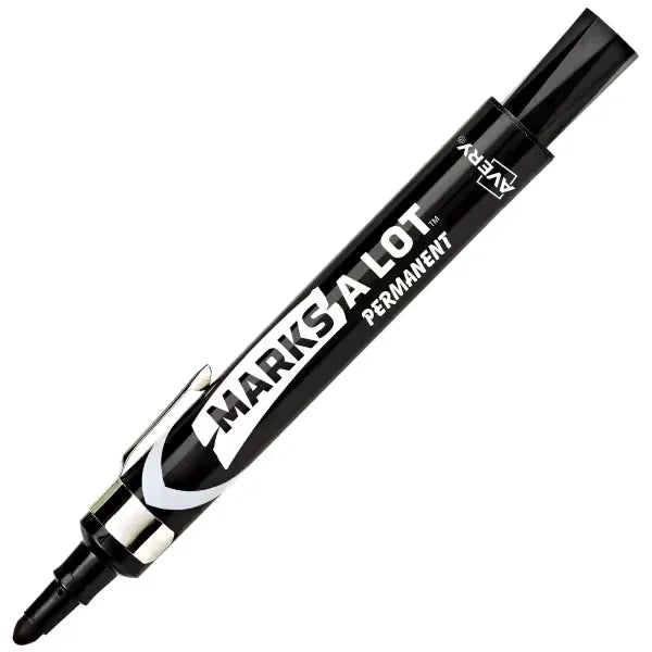 Avery&reg; Marks A Lot&reg; Permanent Markers, Large Desk-Style, Bullet Tip, 1 Black Marker (24878)