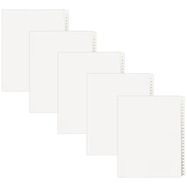 Avery&reg; 1-25 Legal Exhibit Dividers for 3 Ring Binders, 25-Tab Sets, Allstate&reg; Style, 5 Binder Divider Sets (24761)