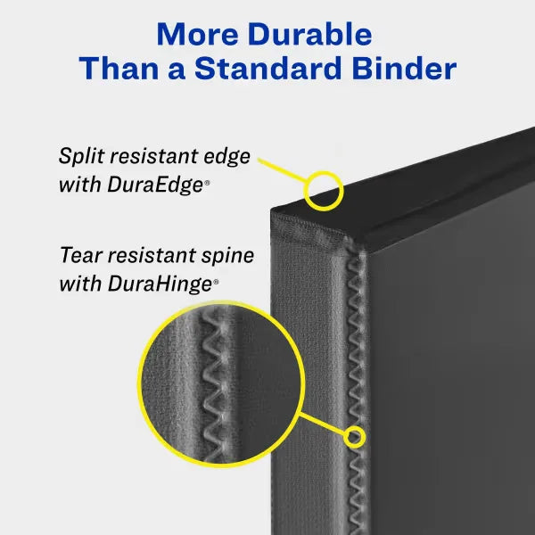 Avery&reg; Durable View 3 Ring Binders, 1" EZD Rings, 1 Black Binder (09300)