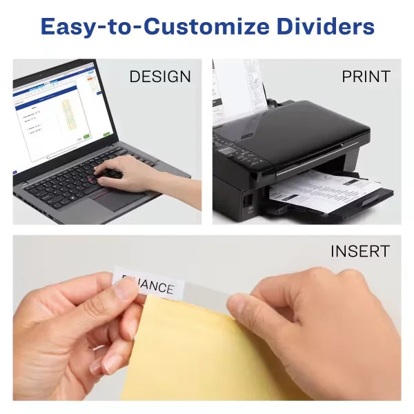 Avery&reg; Big Tab&trade; Insertable Dividers, 8-Tab Set, Buff Paper, Clear Tabs, 24 Sets (11115)