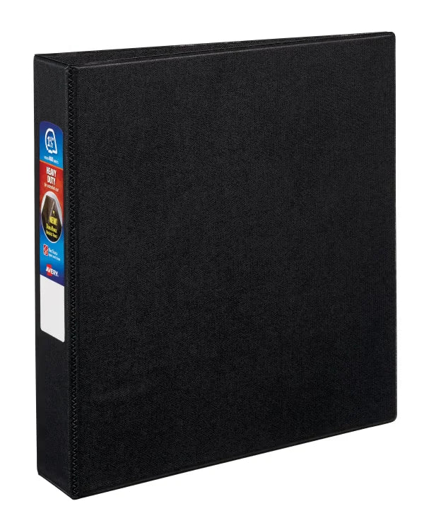 Avery&reg; Heavy-Duty Binder, 1-1/2" One-Touch Rings, 400-Sheet Capacity, DuraHinge&trade;, Black (79985)