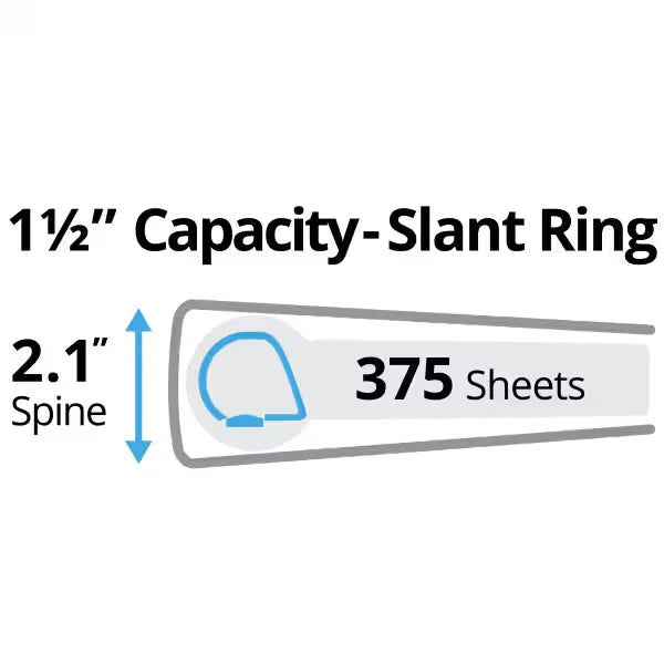 Avery&reg; Durable View Binder, 1-1/2" Slant Rings, 375-Sheet Capacity, DuraHinge&trade;, Blue (17834)