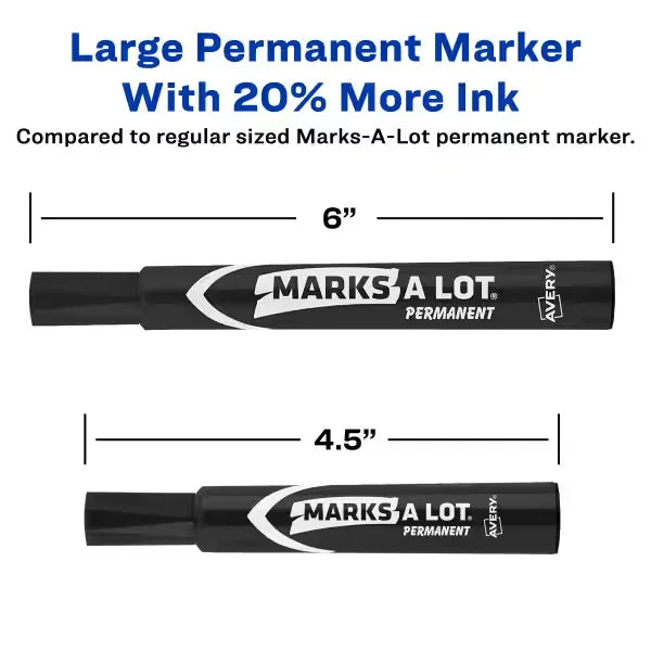 Avery&reg; Marks A Lot&reg; Permanent Markers, Large Desk-Style Size, Chisel Tip, 1 Black Marker (08888)