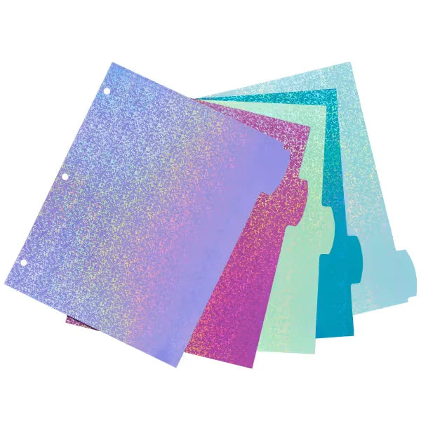 Avery&reg; Luxe Collection Holographic Big Tab Fashion Dividers for 3 Ring Binders, 5 Tab Set, Confetti Pattern, 1 Set (24929)