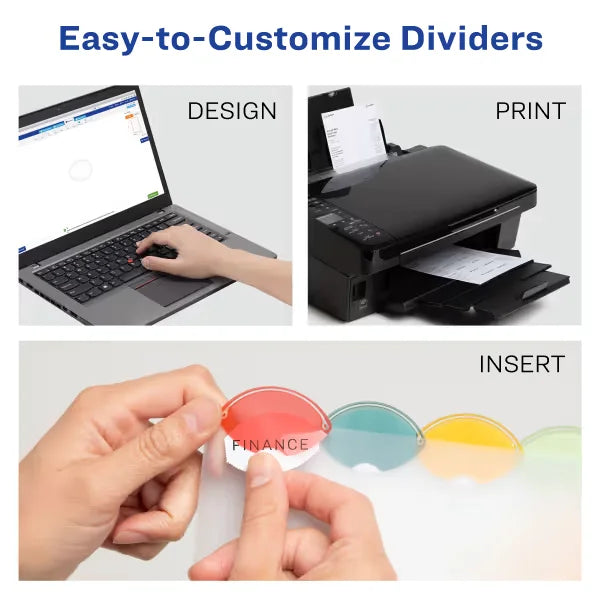 Avery&reg; Insertable Style Edge Plastic Mini Dividers, 5-1/2" x 8-1/2", 5-Tab Sets, Multicolor, 4 Sets (21118)