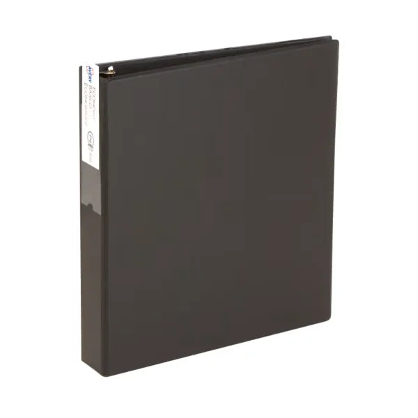 Avery&reg; Standard Binder with Label Holder, 2" Round Rings, 375-Sheet Capacity, 2.8-Inch Wide Spine, Black Binder (04501)