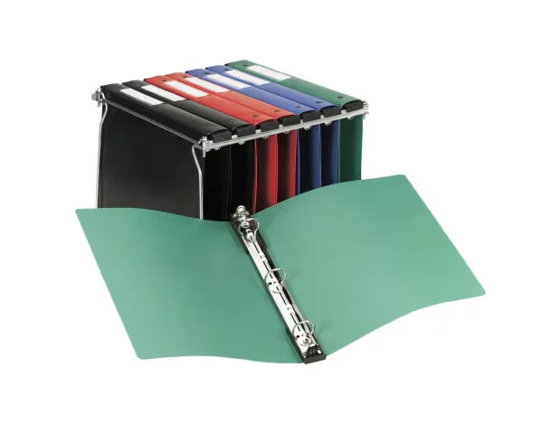 Avery&reg; Hanging Storage Binder, 1" Round Rings, 175-Sheet Capacity, Green (14802)
