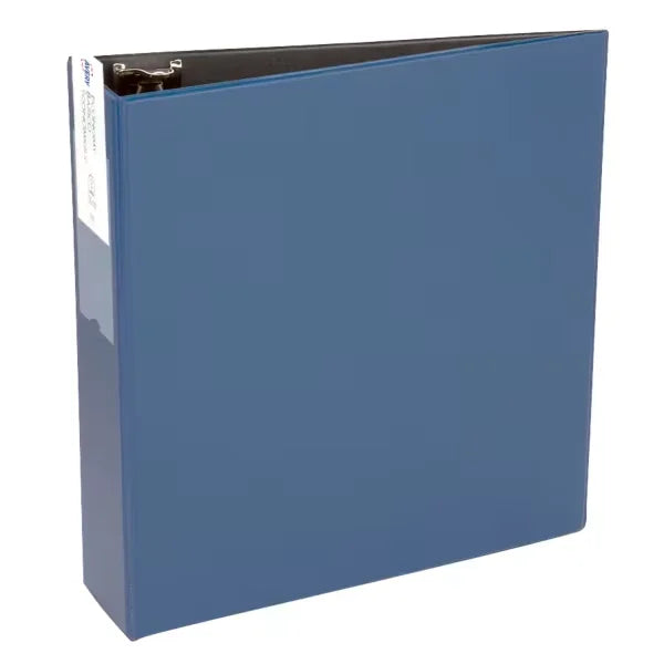 Avery&reg; Standard Binder with Label Holder, 3" Round Rings, 460-Sheet Capacity, 3.5-Inch Wide Spine, Blue Binder (04600)