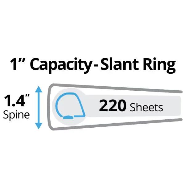 Avery&reg; Durable Binder, 1" Slant Rings, 220-Sheet Capacity, DuraHinge&trade;, Black (27250)