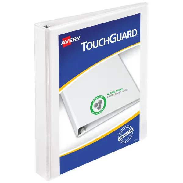 Avery&reg; TouchGuard&trade; Protection Heavy Duty View Binder, 1" Slant Rings, 1 White Binder (17141)