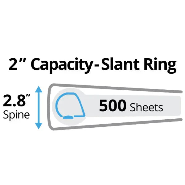 Avery&reg; Durable Binder, 2" Slant Rings, 500-Sheet Capacity, DuraHinge&trade;, Blue (27551)