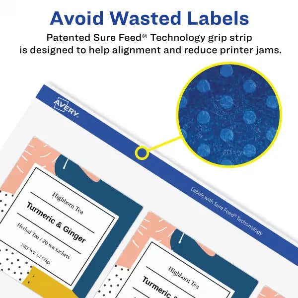 Avery&reg; High Visibility Round Labels with Sure Feed&trade; for Inkjet Printers, 400 1-1/2" Round Labels (8293)
