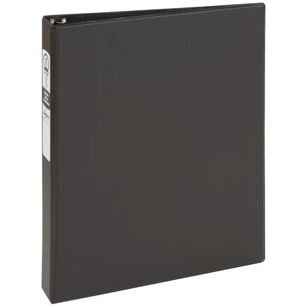 Avery&reg; Standard Binder, 1" Round Rings, 175-Sheet Capacity, 1.4-Inch Wide Spine, Black Binder (03301)