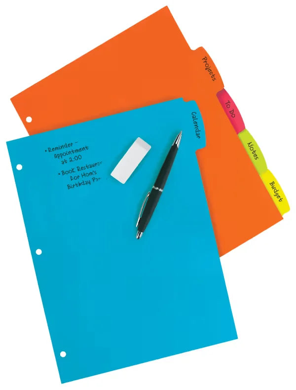 Avery&reg; Big Tab&trade; Write & Erase Durable Plastic Dividers, 5-Tab Set, Multicolor (16129)