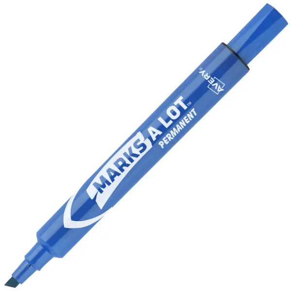 Avery&reg; Marks A Lot&reg; Permanent Markers, Large Desk-Style Size, Chisel Tip, 1 Blue Marker (08886)