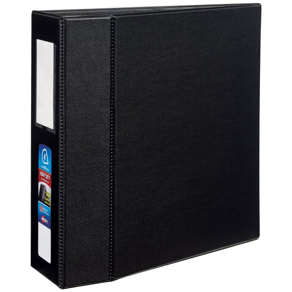 Avery&reg; Heavy-Duty 3 Ring Binder with Label Holder, 4" One Touch EZD&reg; Rings, 4.5" Spine, 1 Black Binder (79994)
