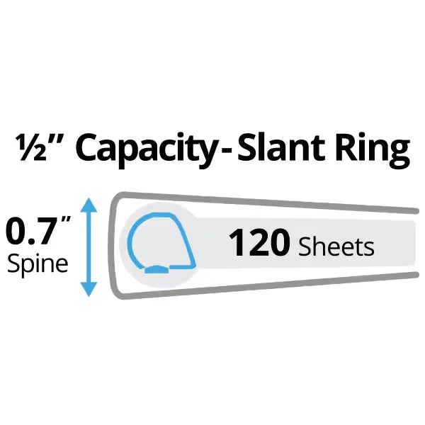 Avery&reg; Durable View Binder, 1/2" Slant Rings, 120-Sheet Capacity, DuraHinge&trade;, Black (17001)