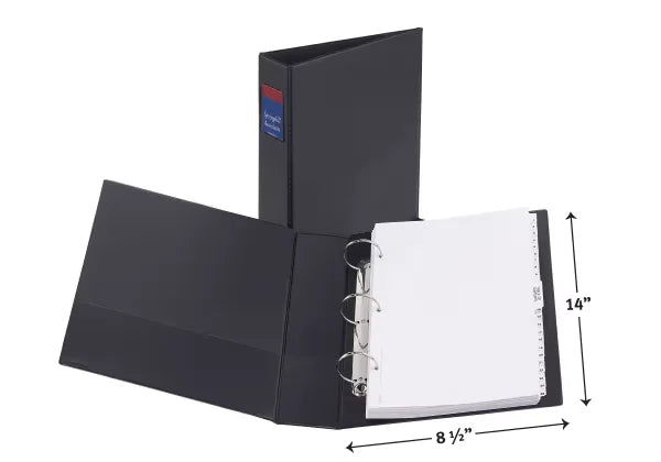 Avery&reg; Legal Durable Binder, Label Holder, 2" Round Rings, 375-Sheet Capacity,  6401, Black (6401)