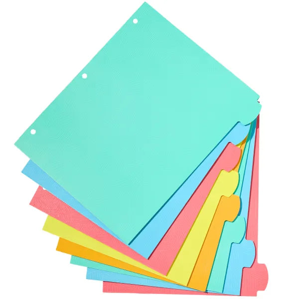 Avery&reg; Big Tab&trade; Durable Paper Dividers, 8-Tab Set, Assorted Bright Colors, Easy Peel&reg; Labels (14427)