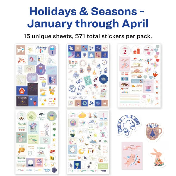 Avery&reg; Holidays and Seasons Planner Sticker Pack, 15 Sheets, 571 Total (6776)