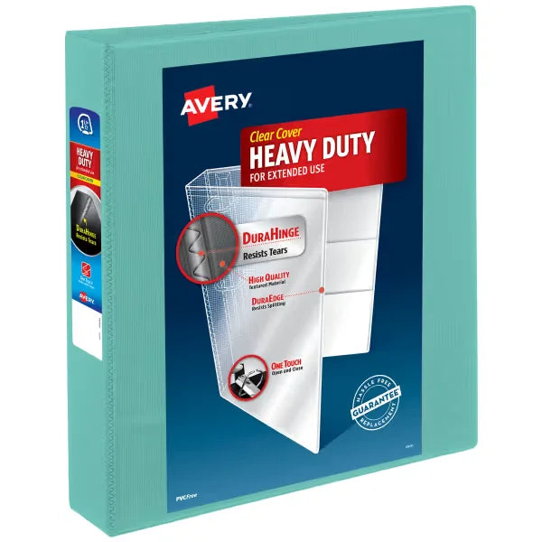 Avery&reg; Heavy-Duty View 3 Ring Binder, 1.5 Inch EZD Rings, 1 Mint Binder (79271)
