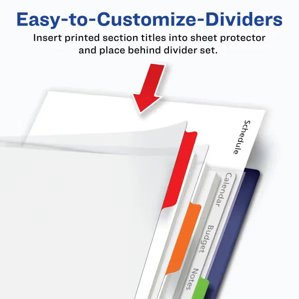 Avery&reg; Easy View Durable Plastic Dividers, 5-Tab Set, Clear (16740)