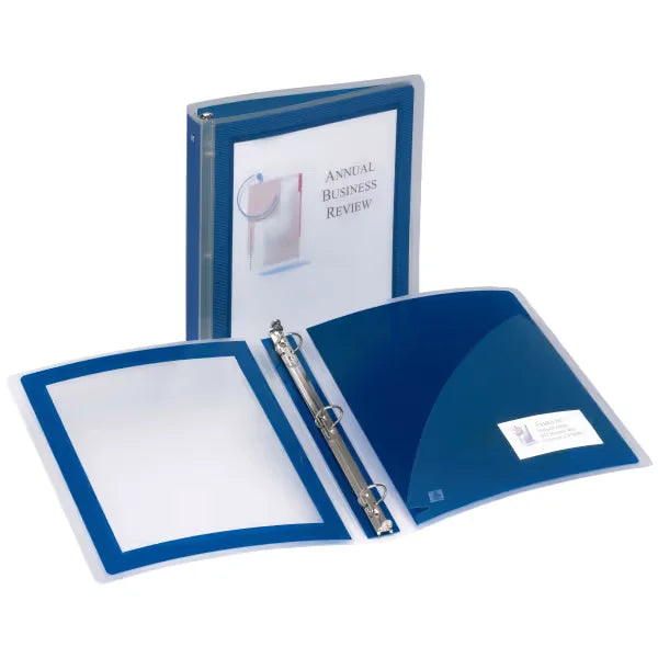 Avery&reg; Flexi-View&trade; Binder, 1-1/2" Round Rings, 275-Sheet Capacity, Navy (17638)
