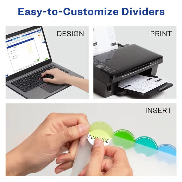 Avery&reg; Insertable Style Edge&trade; Plastic Dividers, 8-Tab Set, Multicolor (11201)
