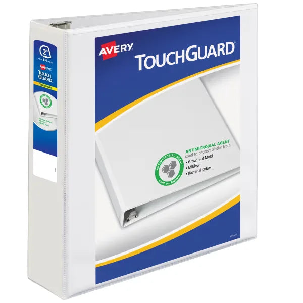 Avery&reg; TouchGuard&trade; Protection Heavy Duty View Binders, 2" Slant Rings, 1 White Binder (17194)