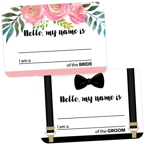 Avery&reg; Adhesive Name Tags, Wedding Guest, Bride & Groom, 2-1/3" x 3-3/8", 36 Name Stickers (44612)