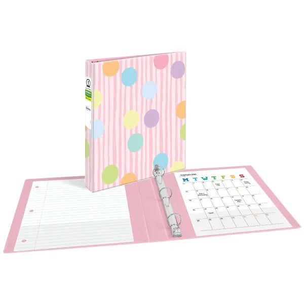 Avery&reg; Durable View Fashion Binder, 1" Round Rings, 175-Sheet Capacity, 1.4" Spine, Sweet Sherbet Design (26739)