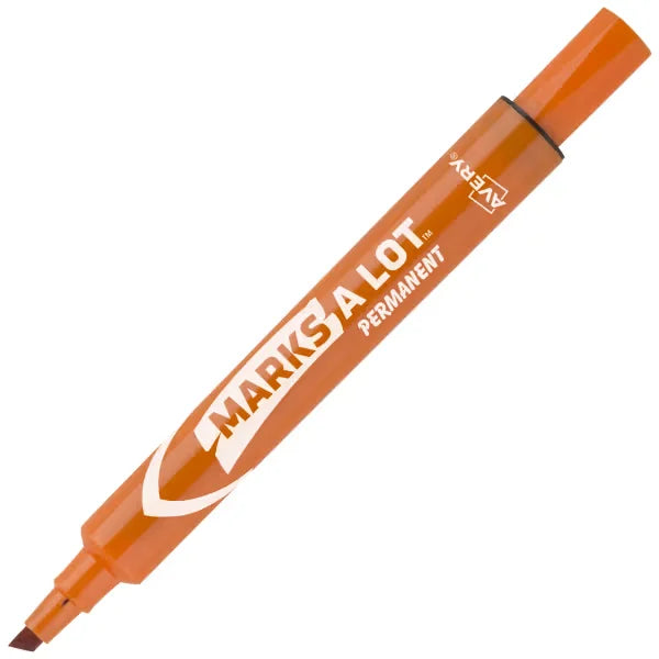 Avery&reg; Marks A Lot&reg; Permanent Markers, Large Desk-Style Size, Chisel Tip, 1 Orange Marker (08883)