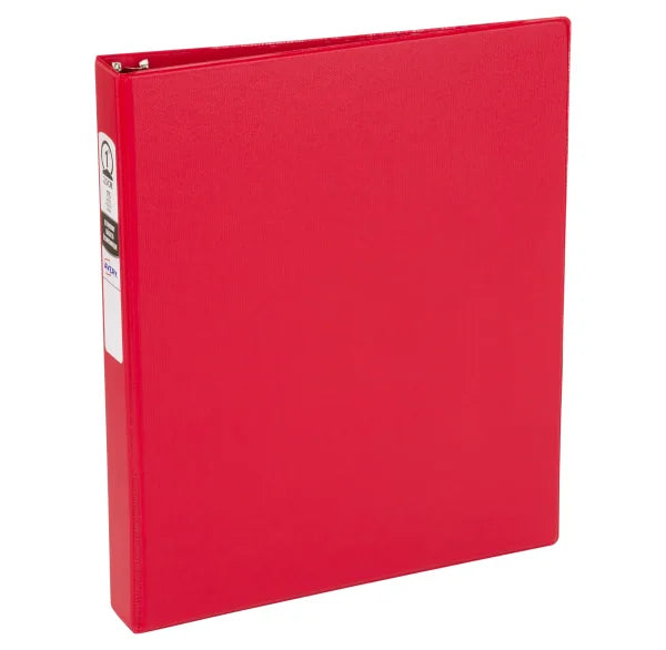 Avery&reg; Standard Binder, 1" Round Rings, 175-Sheet Capacity, 1.4-Inch Wide Spine, Red Binder (03310)