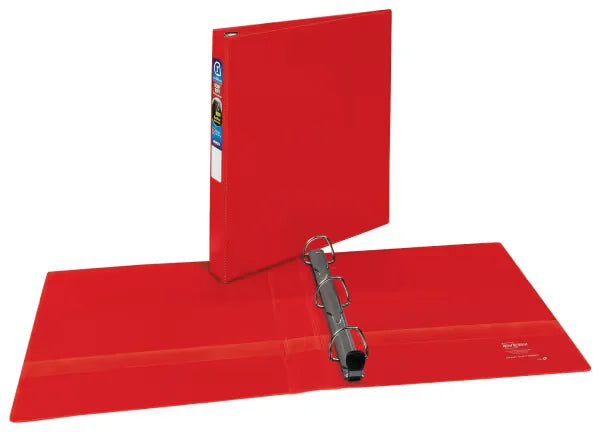 Avery&reg; Heavy-Duty Binder, 1" One-Touch Rings, 275-Sheet Capacity, DuraHinge&trade;, Red (79589)