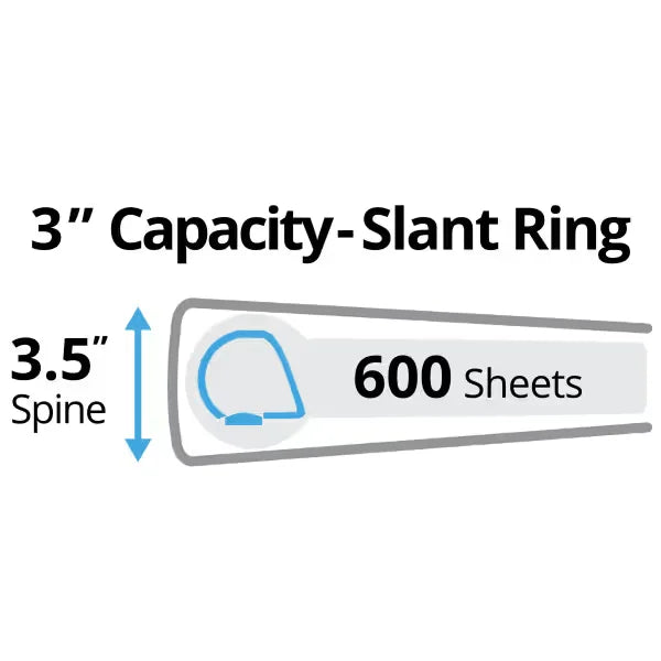 Avery&reg; Durable Binder, 3" Slant Rings, 600-Sheet Capacity, DuraHinge&trade;, Green (27653)