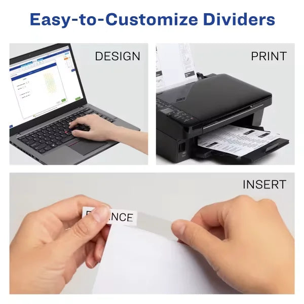 Avery&reg; Big Tab&trade; Insertable Dividers for 3 Ring Binders, 8-Tab Sets, White Paper, Clear Tabs, 6 Binder Divider Sets (41124)