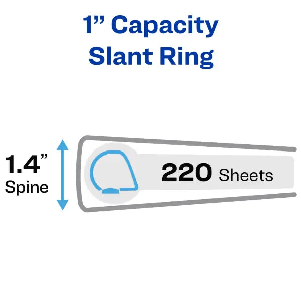 Avery&reg; Heavy-Duty View Binder, 1" Slant Rings, 250-Sheet Capacity, 11" x 17", White (72124)
