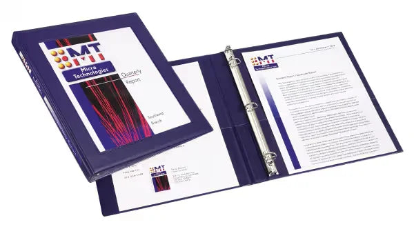 Avery&reg; Framed View Binder, 1/2" Slant Rings, 120-Sheet Capacity, Navy Blue (68051)